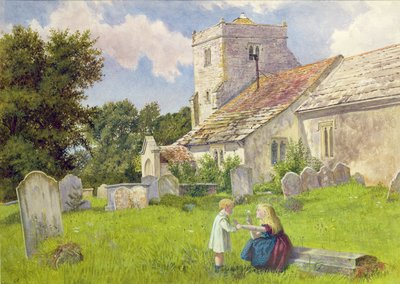 Children in a Church Yard by Charles Rossiter
